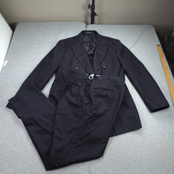 Suitsupply Other - SuitSupply Suit Jacket 46R Pants 38R Navy Havana Double Breasted HL Braddon Wool